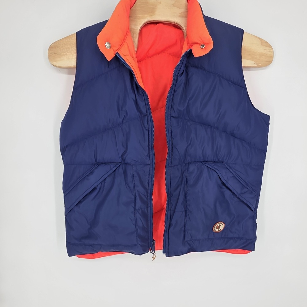 VINTAGE‎ Camel Vest Men Large Goose Down Reversible Puffer Quilted 70s 80s